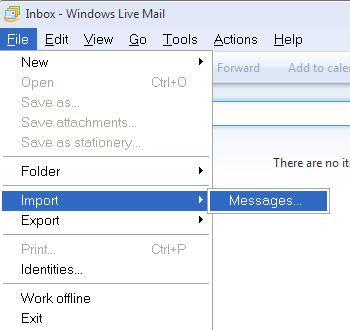 windows live mail export mail from outlook express